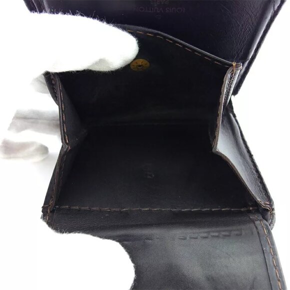 Louis Vuitton Two Folded Wallet Utah Uta Leather Authentic Used T19733 - Picture 9 of 10